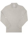 Heren polo B&C My Polo 210 Long Sleeve heather Grey Fog